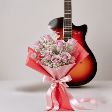 Dots Of Love - Flower Bouquet + Cake + Live Guitarist Performance - The Luxury Floret