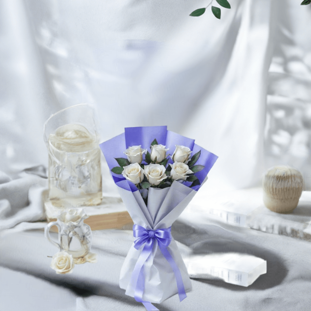 Snow White - Flower Bouquet + Cake + Live Guitarist Performance - The Luxury Floret